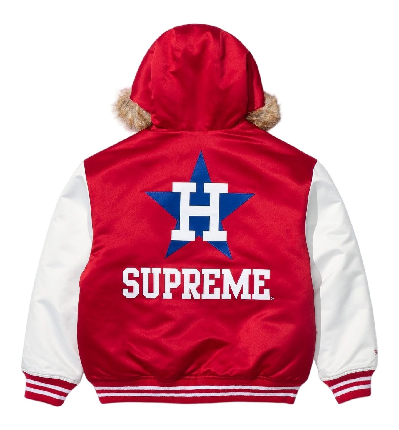 Supreme®/Mitchell & Ness® Teams Hooded Satin Varsity Jacket view 5